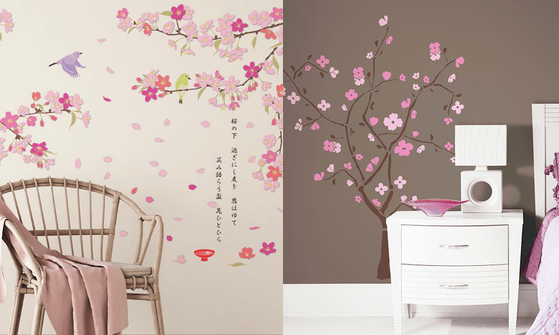 櫻花圖案牆貼貼紙